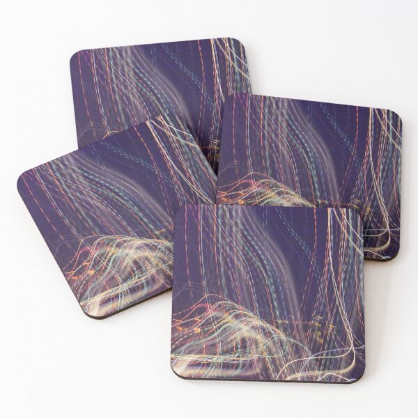 Item preview, abstract colorful neon lines light painting pattern designed and sold by moonaliara.