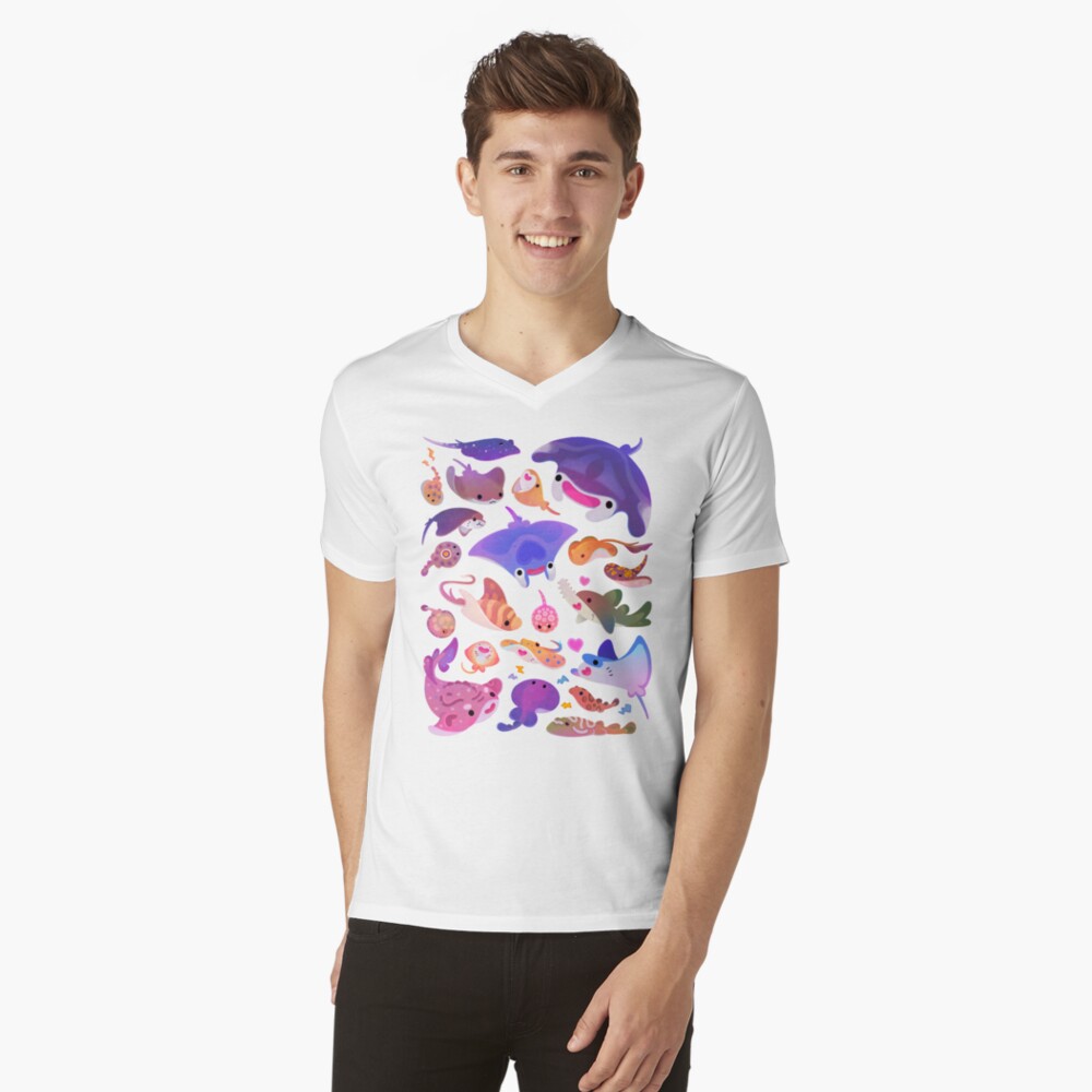 Vista previa del artículo con la obra «Camiseta de cuello en V», diseñado y vendido por pikaole.