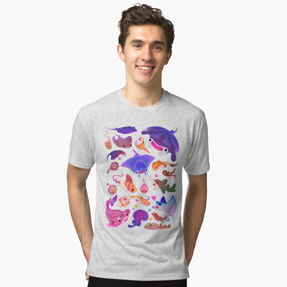 Vista previa del artículo con la obra «Camiseta de tejido mixto», diseñado y vendido por pikaole.