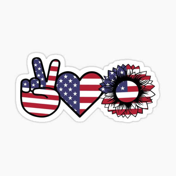 Download Usa Sunflower Peace Stickers | Redbubble