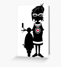 Mod Girl & Retro Scooter Greeting Card