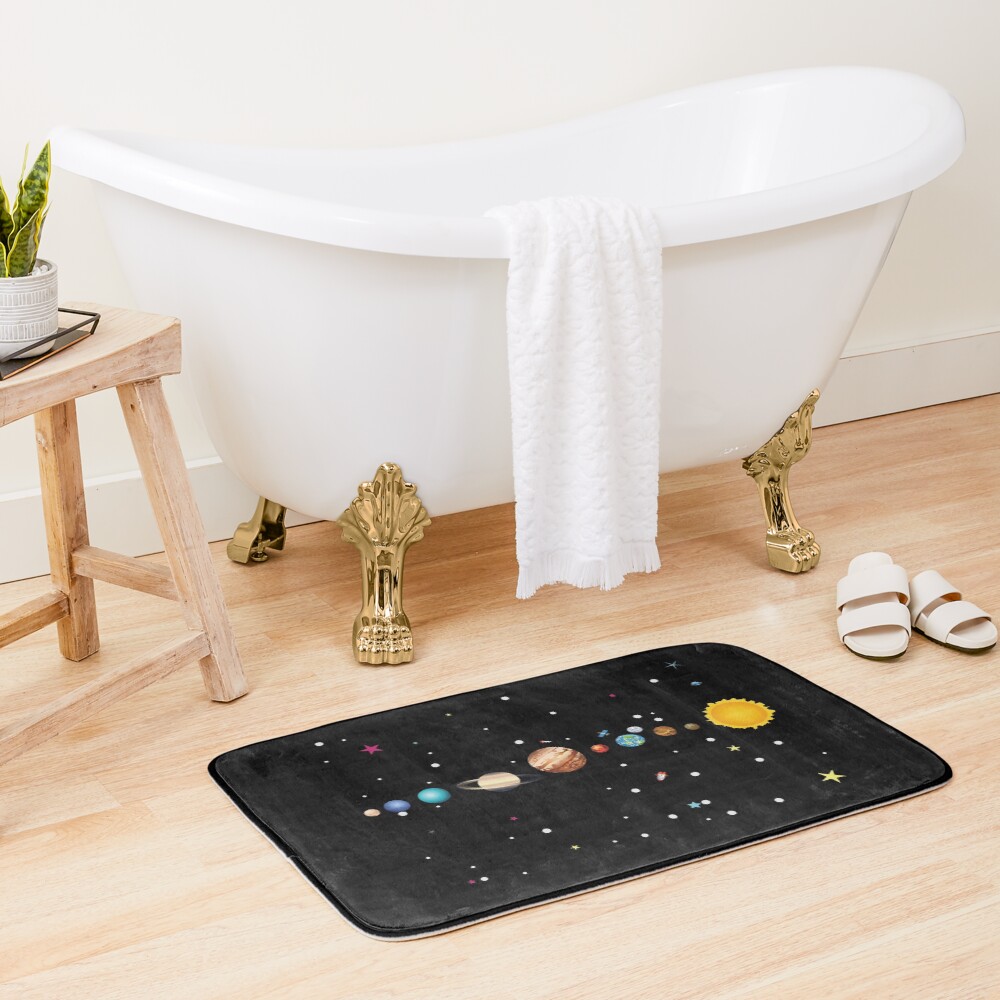 Planets of Solar System parade Bath Mat
