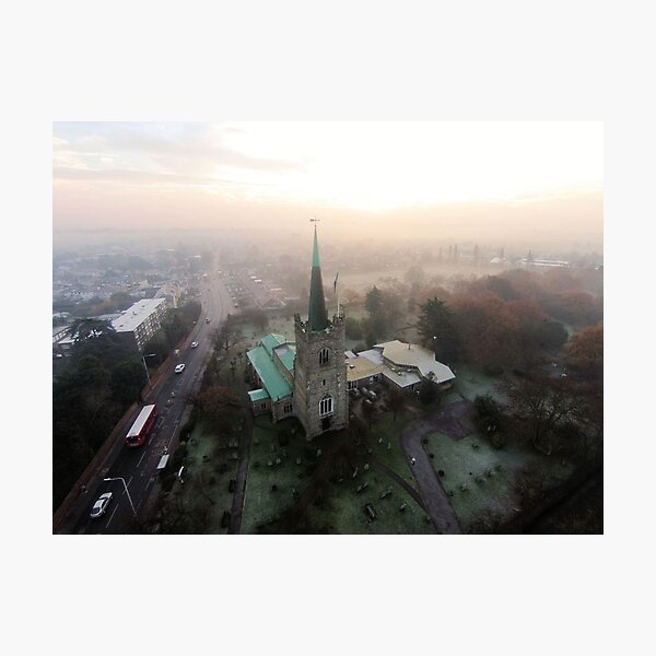 St Andrews Church in the mist Photographic Print