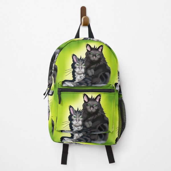 Item preview, Black maine coon cat brothers with green eyes designed and sold by CuisineCat.