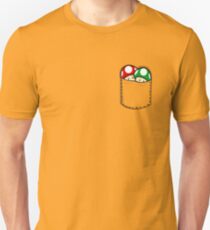Red Green Mushrooms In Pocket Slim Fit T-Shirt
