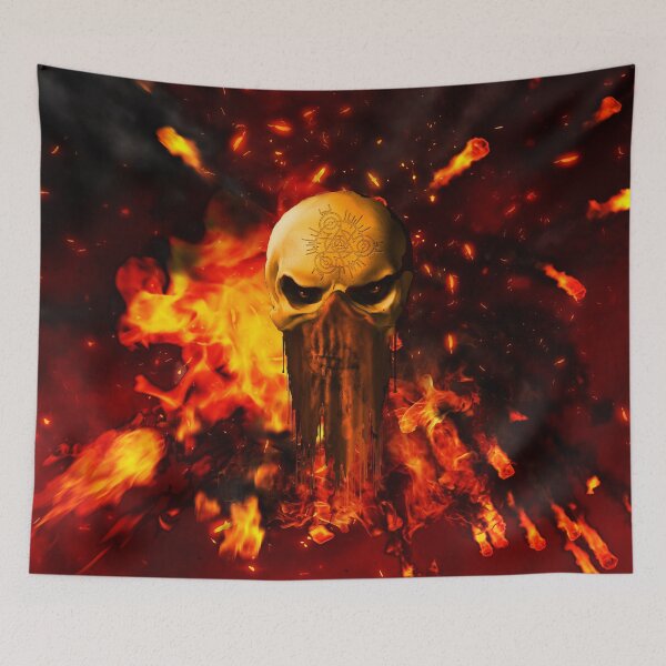 Item preview, Awesome skull with fire designed and sold by nicky2342.