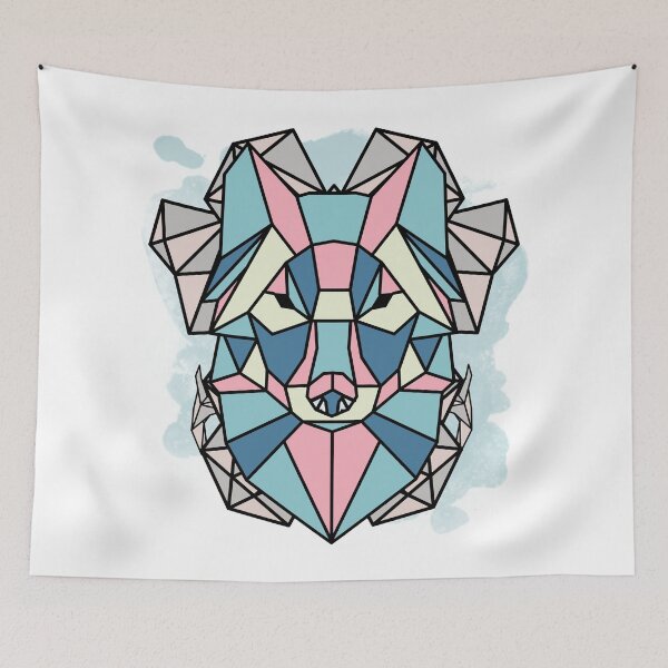 Item preview, Geometric wolf designed and sold by magenta-dream.