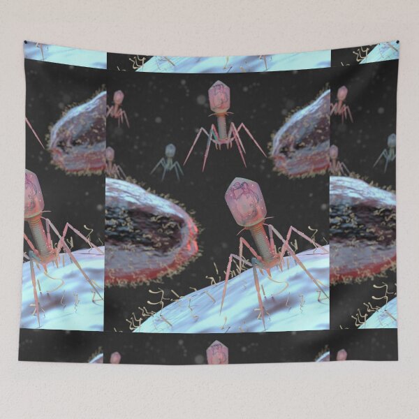 Item preview, ALIEN LIKE INVASION-BACTERIOPHAGES MICROSCOPE CONCEPTUAL IMAGE designed and sold by Hippiesole.