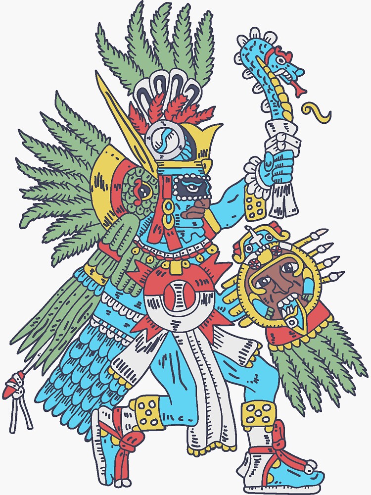 "Huitzilopochtli Pocket Aztec God of Sun and War Deity" Sticker for