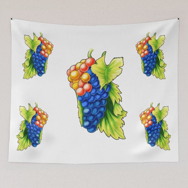 Item preview, Hand painted colorful grape branch designed and sold by NataBold.