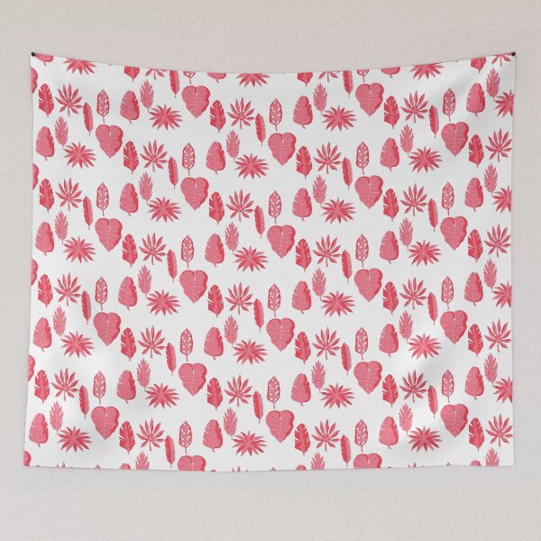 Item preview, Pastel pink tropical leaves designed and sold by Artsy Corner.