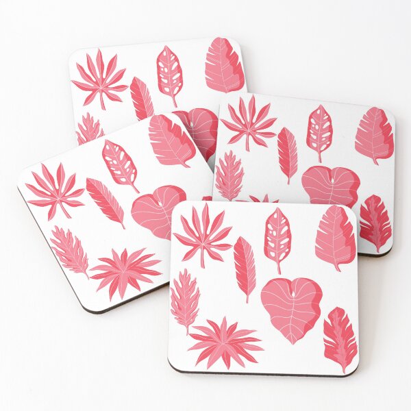 Item preview, Pastel pink tropical leaves designed and sold by Artsy Corner.