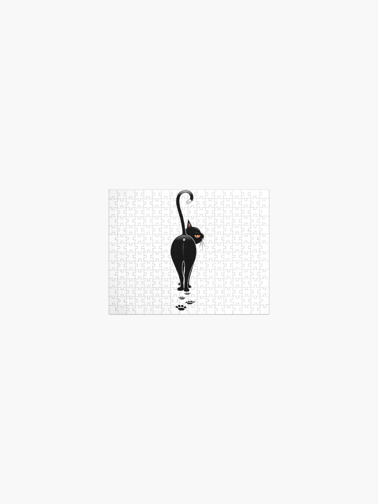 Puzzle Chat Noir Caca Pattes Animaux De Compagnie Chaton Par Sad1515 Redbubble