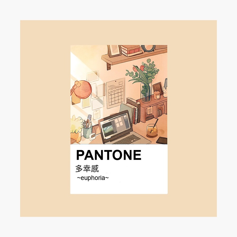 pantone aesthetic anime peaceful stationary metal print by mdevnanda redbubble