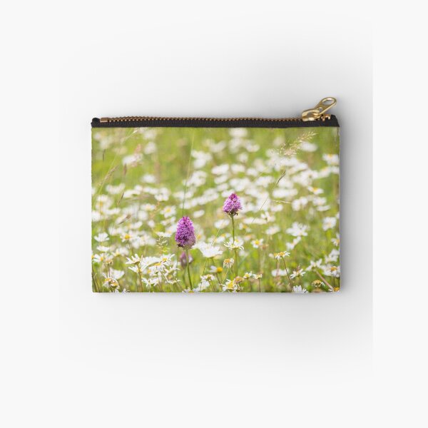 Item preview, Ox-eye Daisies ( Leucanthemum vulgare ) and Pyramidal Orchids ( Anacamptis pyramidalis ) in a Suffolk wild flower meadow designed and sold by ccullen222.