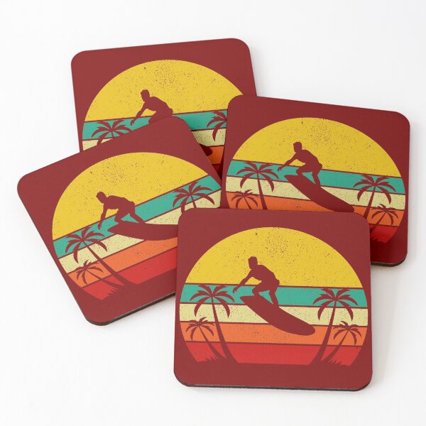 Item preview, Pastel Ocean Waves, with Retro Sunset Beach and Palm Trees designed and sold by corner-shop.