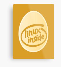 LINUX INSIDE Metal Print