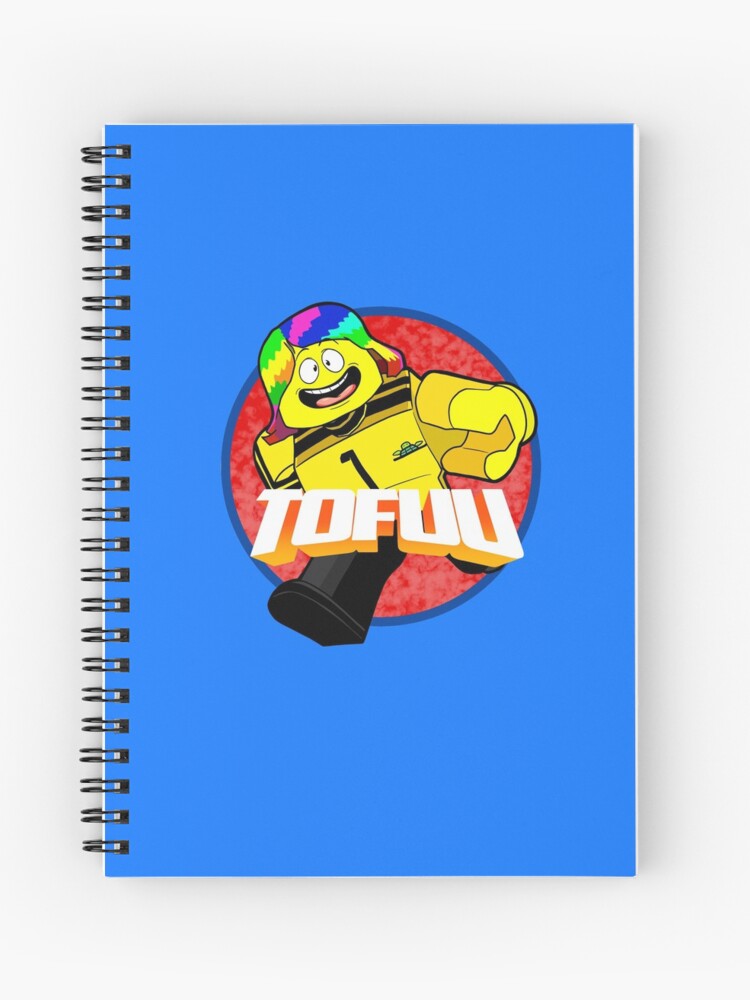 Tofuu Character Running Spiral Notebook By Tubers Redbubble - tofuu roblox shopping simulator