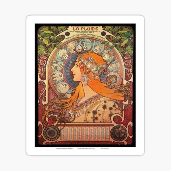 Item preview, Art nouveau print sticker designed and sold by Hannah Stewart.