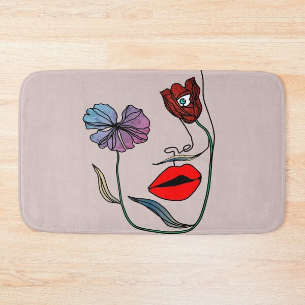 Item preview, Abstract flower face on a light purple background. decorating, interiors designed and sold by jayne0524.