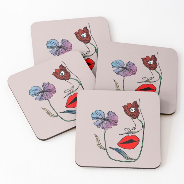 Item preview, Abstract flower face on a light purple background. decorating, interiors designed and sold by jayne0524.