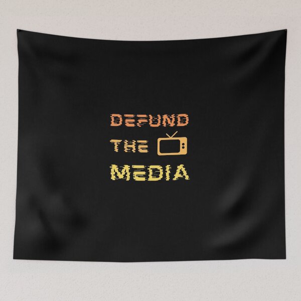 Item preview, Defund The Media Retro, politic, no Trump, vintage, retro, orange, sunset, election, tv, gradient designed and sold by NiceSign.