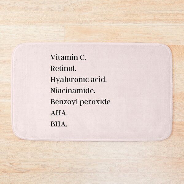 Item preview, Vitamin C, Retinol, Hyaluronic acid, Niacinamide, Benzoyl perioxide, AHA, BHA designed and sold by ThoughtJumble.