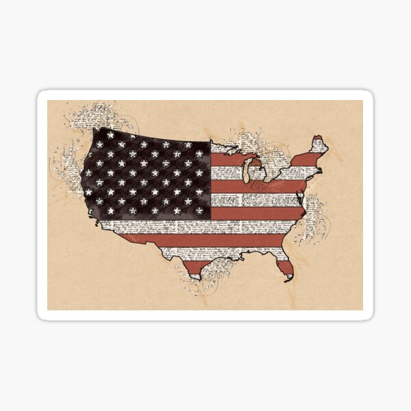 Item preview, Vintage USA Map with American Flag designed and sold by Naumovski.