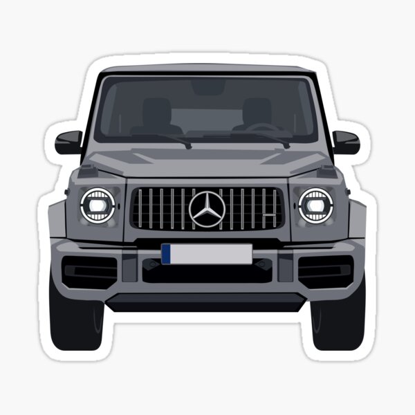 4x4 SUV Luxusauto Vorderansicht Grau Sticker