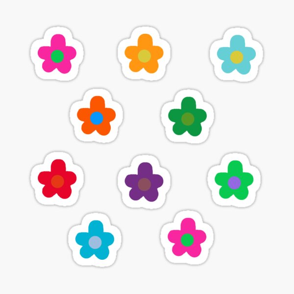paquet de fleurs colorées Sticker