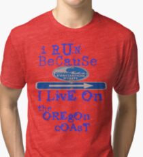 running on the Oregon Coast Tri-blend T-Shirt