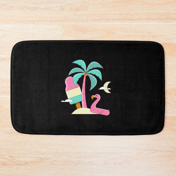 Item preview, Flamingo Tropical Fantasy Island With Ice Cream Graphic graphic designed and sold by NoveltyMerch.