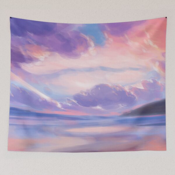 Item preview, Color of Sunset Lake Painting designed and sold by SwaDesign.