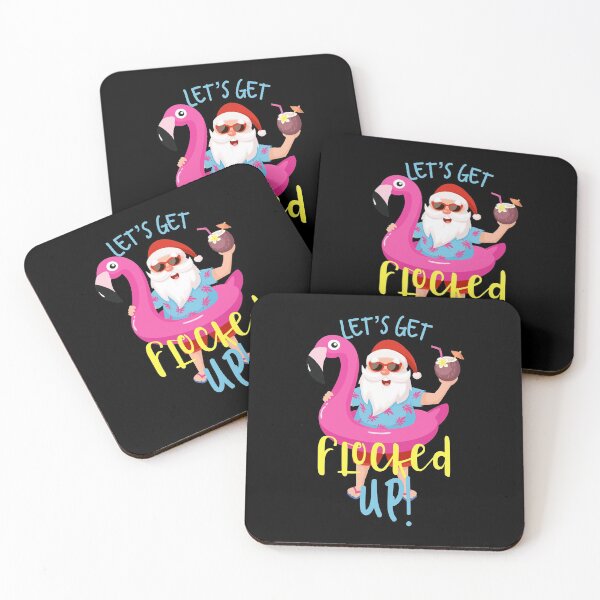 Item preview, Let's Get Flocked Up Santa Claus Flamingo Retro Christmas design designed and sold by NoveltyMerch.