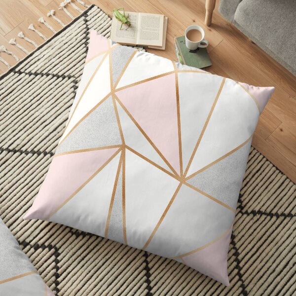 Pink, Grey & Gold Geo Floor Pillow