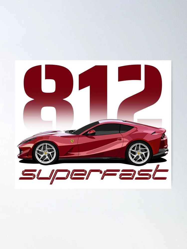 Ferrari 812 Superfast Poster for Sale by AUTO-ILLUSTRATE