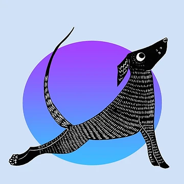 Artwork thumbnail, Up Dog Pattern by EmmaHardingArt