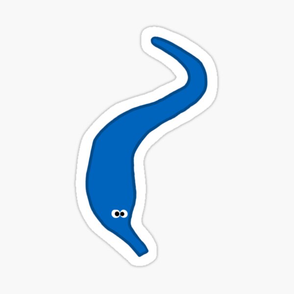 Vista previa del artículo con la obra «Wiggly gusano azul», diseñado y vendido por REBDesignz.