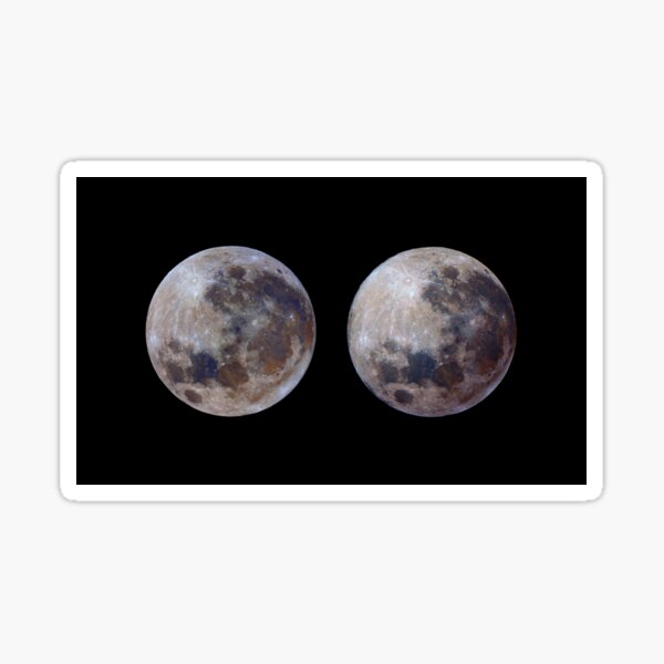 Full Moon in 3D colour Sticker