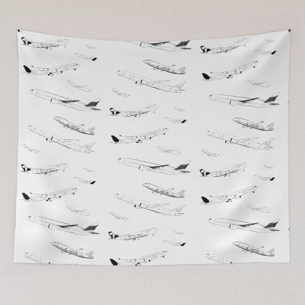 Item preview, planes sketch doodling art designed and sold by DaryaGeft.