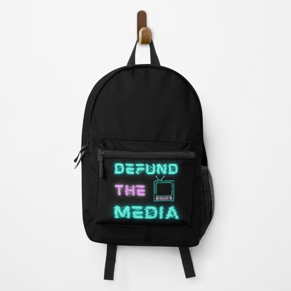 Item preview, Defund the media, text, neon, captions, pink, green, blue, tv, politic, designed and sold by NiceSign.