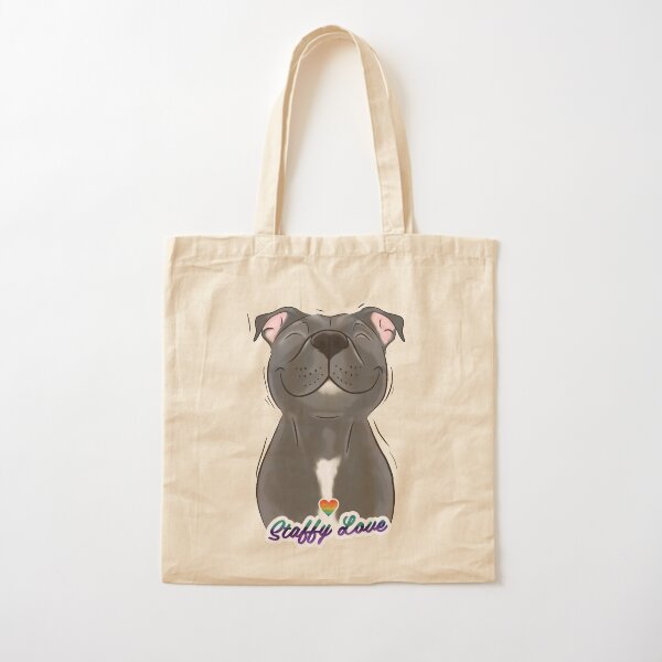 Aperçu de l'œuvre Chien Staffy bleu souriant (stafford) Staffy Love créée et vendue par jolographics.