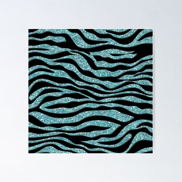 Item preview, Aqua Zebra Sparkle designed and sold by SpiceTree.