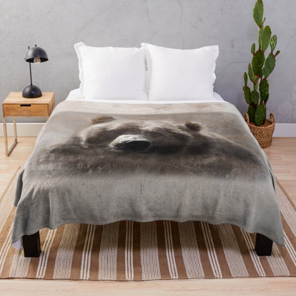 The Grungy Grizzly Throw Blanket