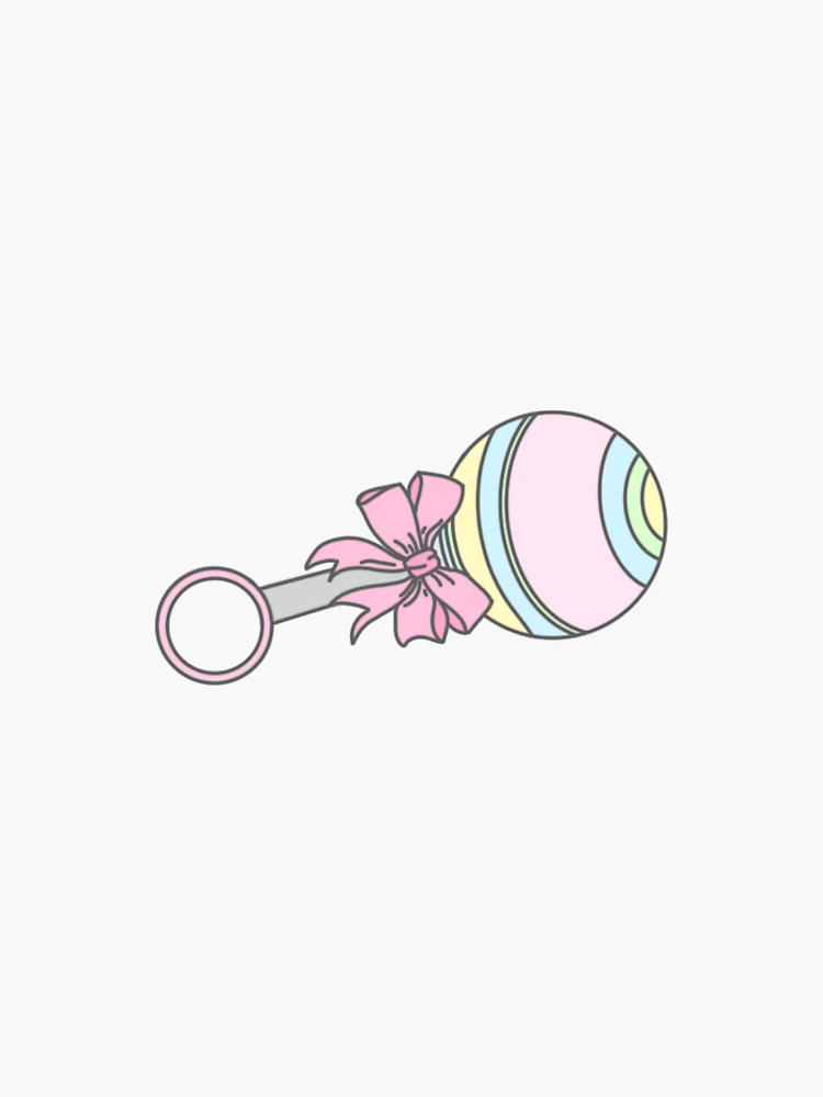 Baby Rattle for Girl Sticker for Sale by art-by-aashi