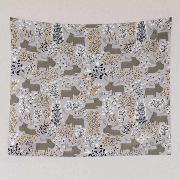 Item preview, Moose Forest Pattern designed and sold by space-kitten.