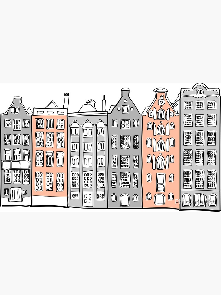 Old Amsterdam Canal Houses by Philcohnartist