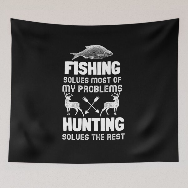 Item preview, Fishing Solves Most Of My Problems Hunting Solves The Rest Funny Slim Fit T-Shirt designed and sold by Giftee01.