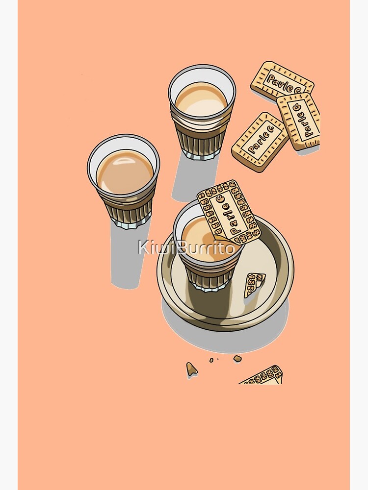 Chai Tea With Parle G Art Board Print By Kiwiburrito Redbubble