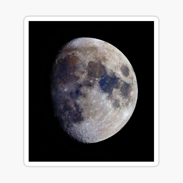 Gibbous Moon in saturated colour Sticker